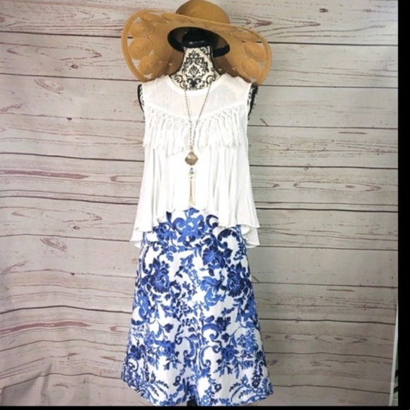 Mustard Seed Fringe Sleeveless Crop Top - Picture 7 of 8